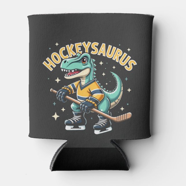 Rafraîchisseur Pour Canette Hockeysaurus Dinosaure de hockey sur glace Amateur (Devant)