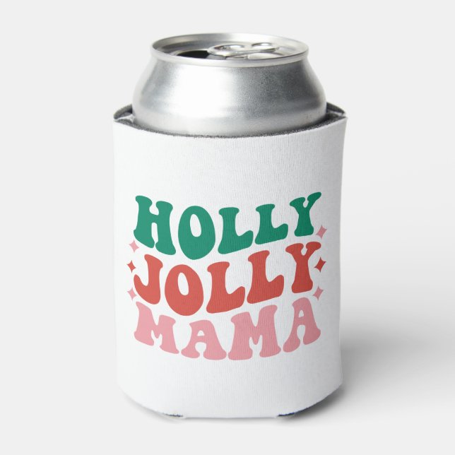 Rafraîchisseur Pour Canette Holly Jolly Mama - Fun Holiday Design (Can devant)