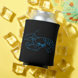 Rafraîchisseur Pour Canette Homard Bleu Animal Marin Dessin Simple Contour Art