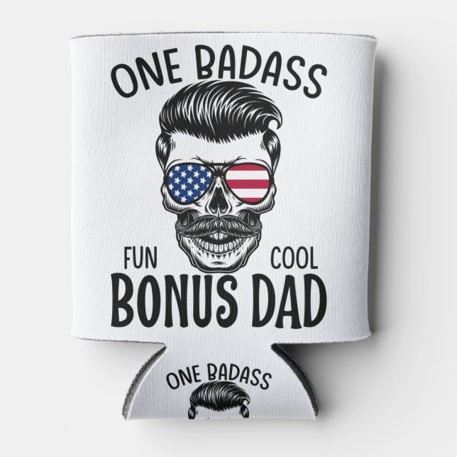 Rafraîchisseur Pour Canette Hommes Un Badass Bonus Étape Papa Drôle Cadeau Ann (Devant)