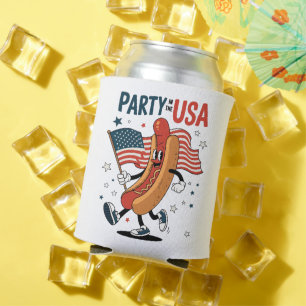 Rafraîchisseur Pour Canette Hotdog fête du 4 juillet feux d'artifice Jour de l