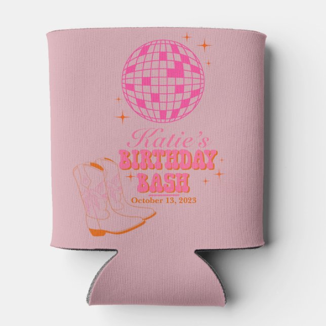 Rafraîchisseur Pour Canette Howdy cowgirl anniversaire peut refroidir (Dos)