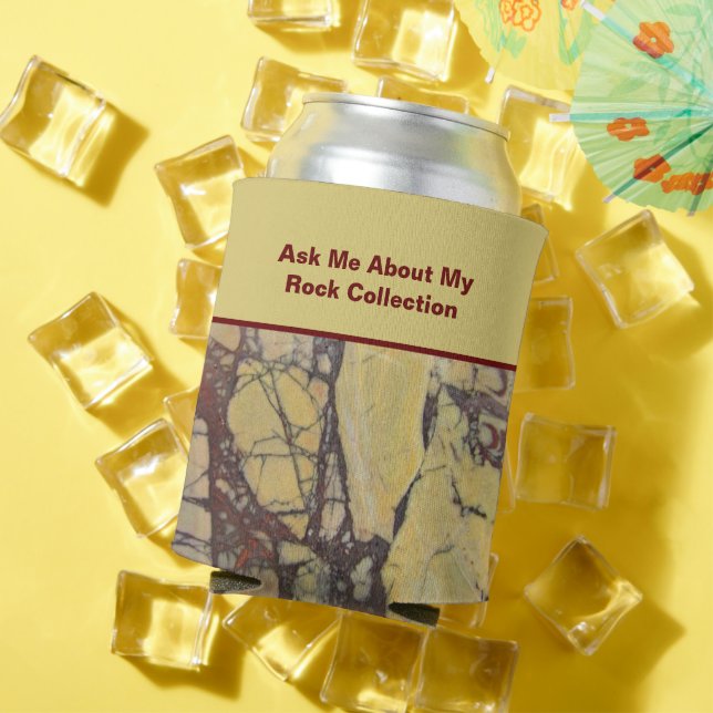 Rafraîchisseur Pour Canette Humour Rockhound Jaune Pierre Rouge Géologie Minér (Été in situ)