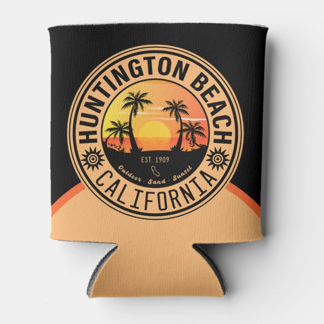 Rafraîchisseur Pour Canette Huntington Beach California Retro Sunset 60s (Devant)