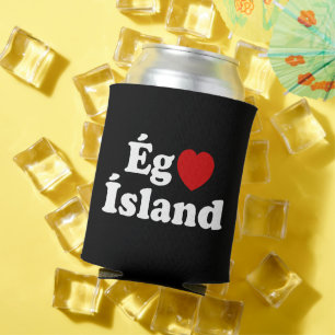 Rafraîchisseur Pour Canette I Heart (Love) Islande [Ég Elska Ísland] Islandais