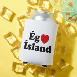 Rafraîchisseur Pour Canette I Heart (Love) Islande [Ég Elska Ísland] Islandais