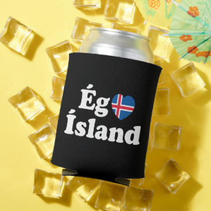 Rafraîchisseur Pour Canette I Heart (Love) Islande [Ég Elska Ísland] Islandais
