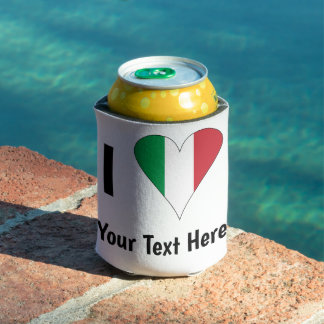Rafraîchisseur Pour Canette I (Italian Flag Heart Love) Your Text