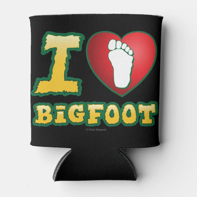 Rafraîchisseur Pour Canette I Love Bigfoot - Sasquatch Believer Cryptozoology (Devant)