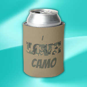 Rafraîchisseur Pour Canette I Love Camouflage Vert Brown  