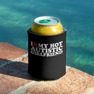 Rafraîchisseur Pour Canette I Love My Hot Autistic Girlfriend GF Autism Heart