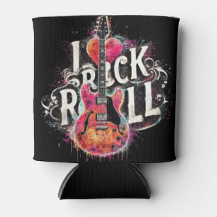 Rafraîchisseur Pour Canette I Love Rock N Roll Guitare Électrique Peinture
