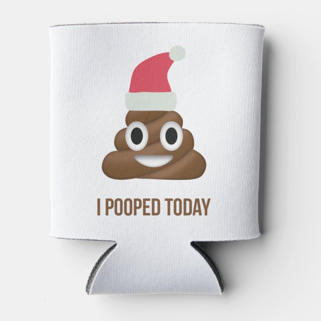 Rafraîchisseur Pour Canette I Pooped Today Funny Brown Emoji Christmas Hat   (Devant)