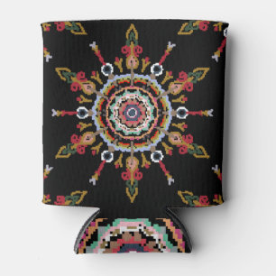 Rafraîchisseur Pour Canette Ikat Damask Rouge Vert Vintage