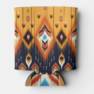 Rafraîchisseur Pour Canette Ikat, ethnie tribale motif aztèque.