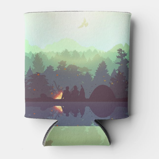 Rafraîchisseur Pour Canette Illustration Camping Adventure Forest Mountain (Devant)