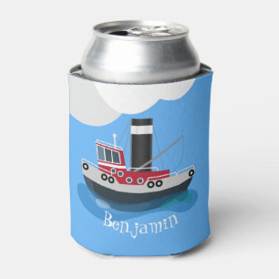 Rafraîchisseur Pour Canette Illustration de bateau de pêche chalutier rouge mi