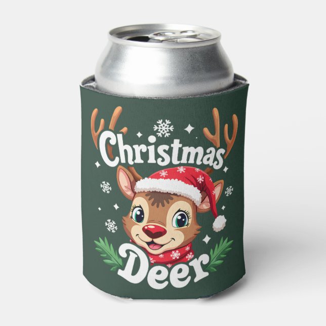 Rafraîchisseur Pour Canette Illustration de cerf de Noël mignon (Can devant)