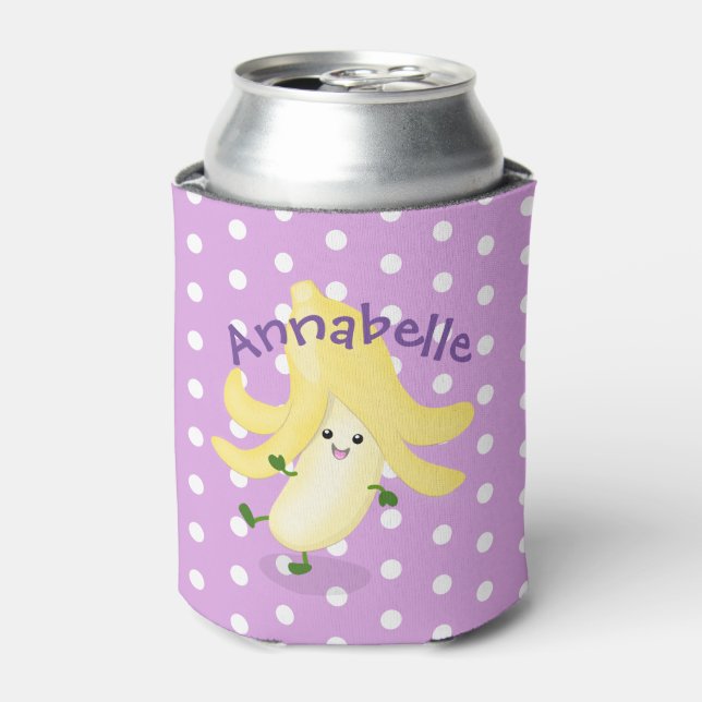 Rafraîchisseur Pour Canette Illustration de la banane mauve de Cute kawaii (Can devant)