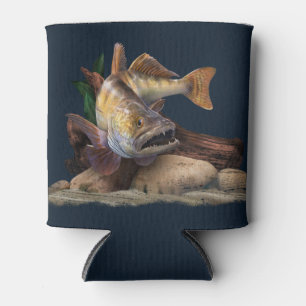 Rafraîchisseur Pour Canette Illustration de la pêche au walleye, pêcheur au wa