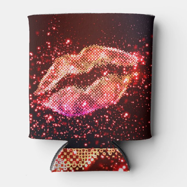 Rafraîchisseur Pour Canette Illustration de lèvres modifiable : Conception gra (Devant)