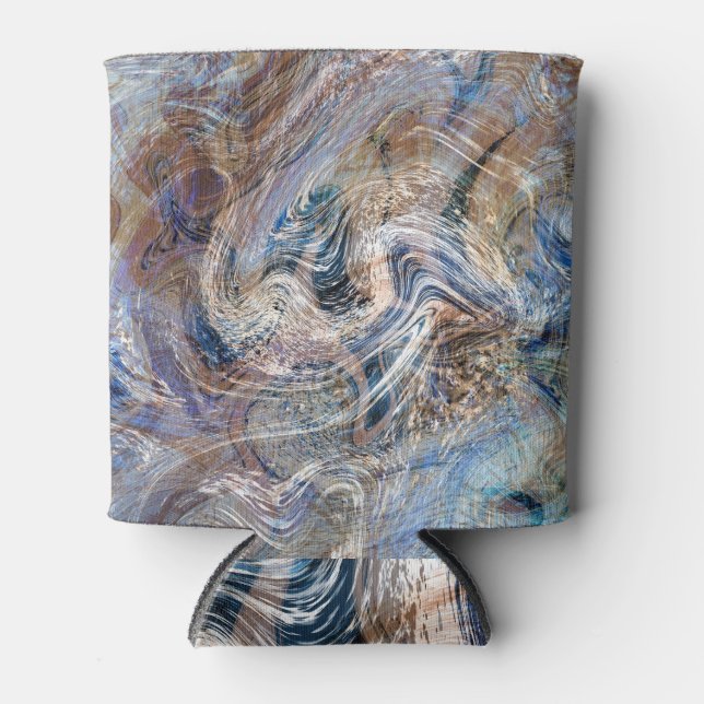 Rafraîchisseur Pour Canette Illustration de marbrage gris bleu (Devant)