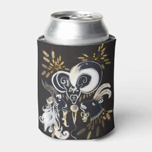 Rafraîchisseur Pour Canette Illustration d'encre de chèvre noire et blanche