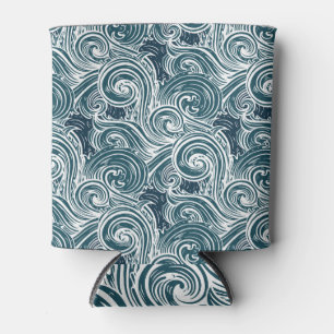 Rafraîchisseur Pour Canette Illustration des vagues de mer tracées à la main v