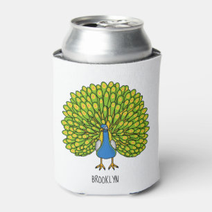 Rafraîchisseur Pour Canette Illustration d'oiseau de paon brillant