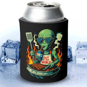 Rafraîchisseur Pour Canette Illustration drôle d'un barbecue extraterrestre Ré