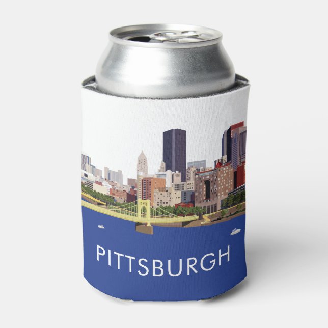 Rafraîchisseur Pour Canette Illustration du cool Pittsburgh Skyline Computer (Can devant)