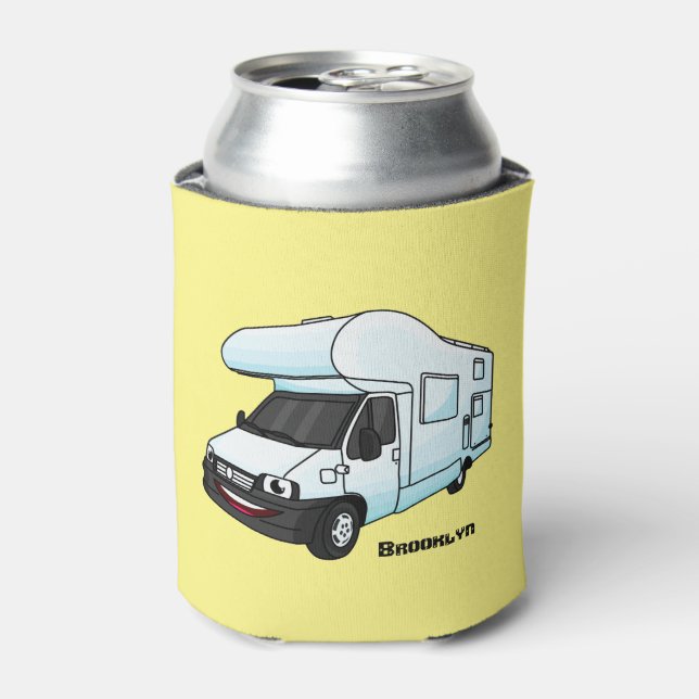 Rafraîchisseur Pour Canette Illustration d'un campervan heureux (Can devant)