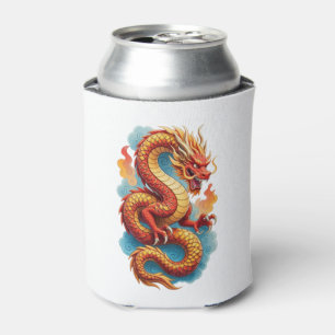 Rafraîchisseur Pour Canette Illustration Fiery Dragon Rouge Chinois