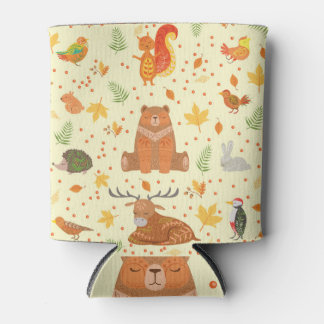 Rafraîchisseur Pour Canette Illustration Motif ornementale d'animaux forestier
