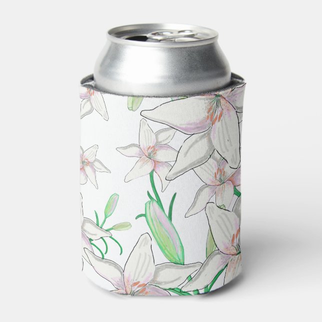 Rafraîchisseur Pour Canette Illustration White Lilies (Can devant)