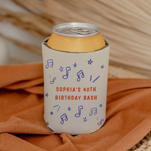 Rafraîchisseur Pour Canette Illustrations Dessinées à la Main avec Fantaisie p (Whimsical Hand-Drawn Illustrations 40th Birthday Can Cooler)