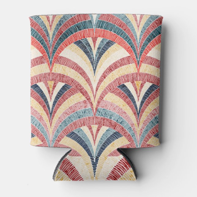 Rafraîchisseur Pour Canette Impression brodée ondulée bohème sans soudure. (Devant)