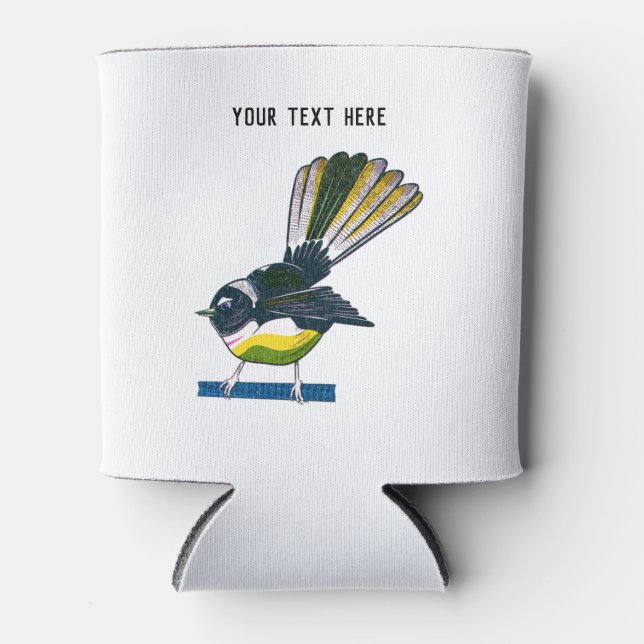 Rafraîchisseur Pour Canette Impression d'oiseau NZ retro fantastique (Devant)