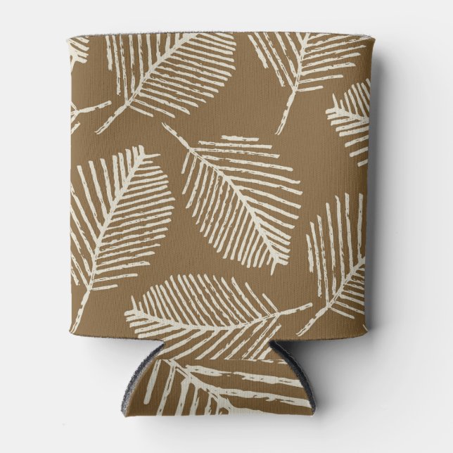 Rafraîchisseur Pour Canette Impression mono feuille, brun caramel, sans soudur (Devant)
