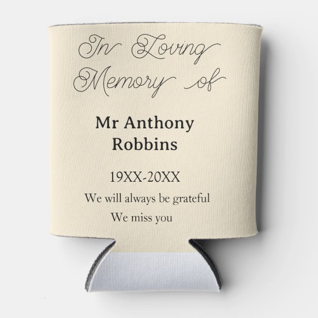 Rafraîchisseur Pour Canette In Loving memory of name funeral memory keepsake (Devant)