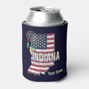 Rafraîchisseur Pour Canette Indiana State United States Retro Map Vintage USA
