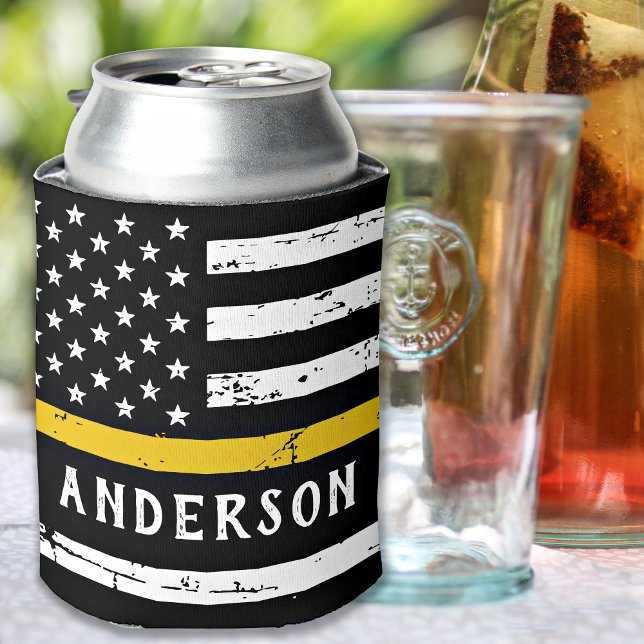 Rafraîchisseur Pour Canette Indicateur de ligne mince or personnalisé 911 Disp (Créateur téléchargé)