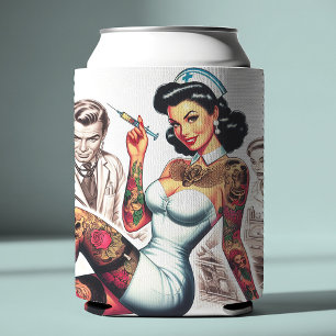 Rafraîchisseur Pour Canette Infirmière tatouée pin-up