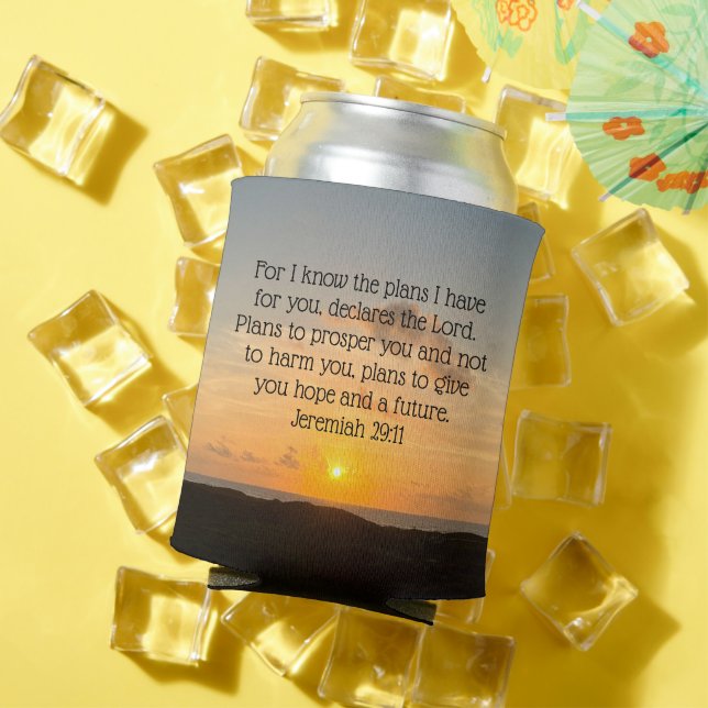 Rafraîchisseur Pour Canette Inspirationnelle Bible Verse Jérémie 29:11 Lever d (Été in situ)