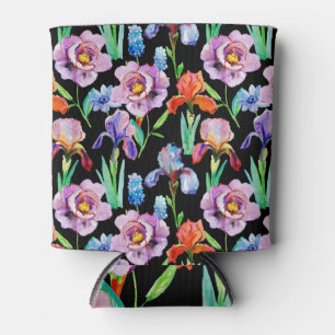 Rafraîchisseur Pour Canette Iris Peony Aquarelle Motif Floral