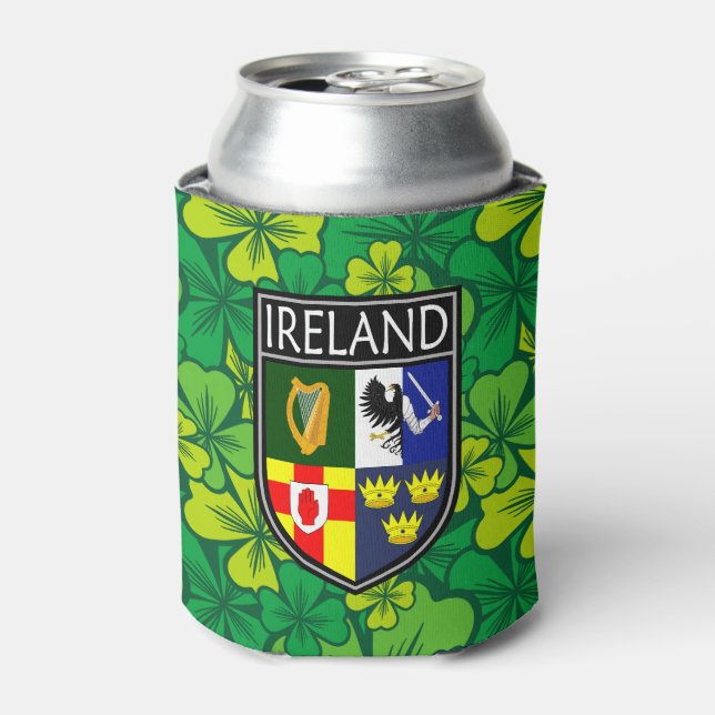 Rafraîchisseur Pour Canette Irlandais - Irlande Crest & Shamrock (Can devant)