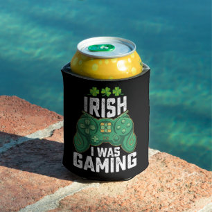 Rafraîchisseur Pour Canette Irlandais Je Jouais Jeux Gamer St Patrick's Day