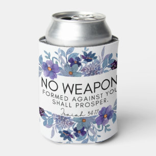 Rafraîchisseur Pour Canette Isaïe 54:17 Aucune arme Chrétienne Violet Floral