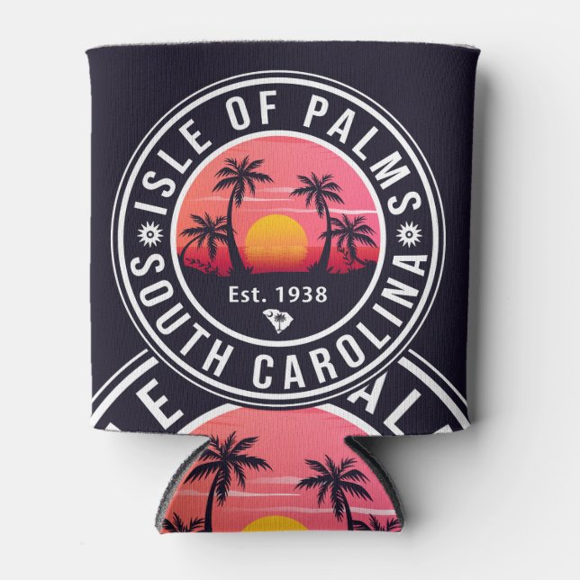 Rafraîchisseur Pour Canette Isle of Palms Florida Retro Sunset Souvenir (Devant)