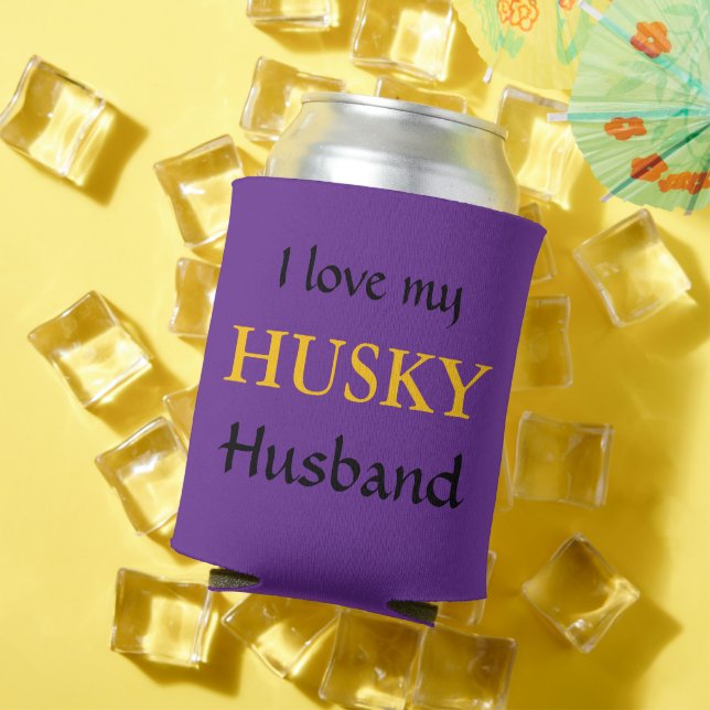 Rafraîchisseur Pour Canette J'adore mon mari Husky  (Été in situ)